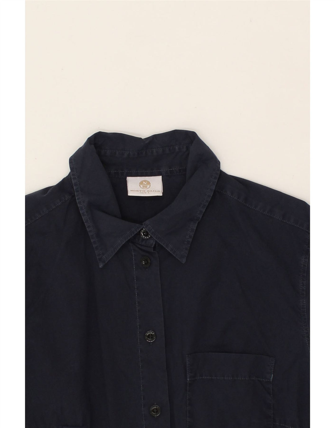 NORTH SAILS Womens Shirt UK 14 Large Navy Blue Cotton Vintage North Sails and Second-Hand North Sails from Messina Hembry 
