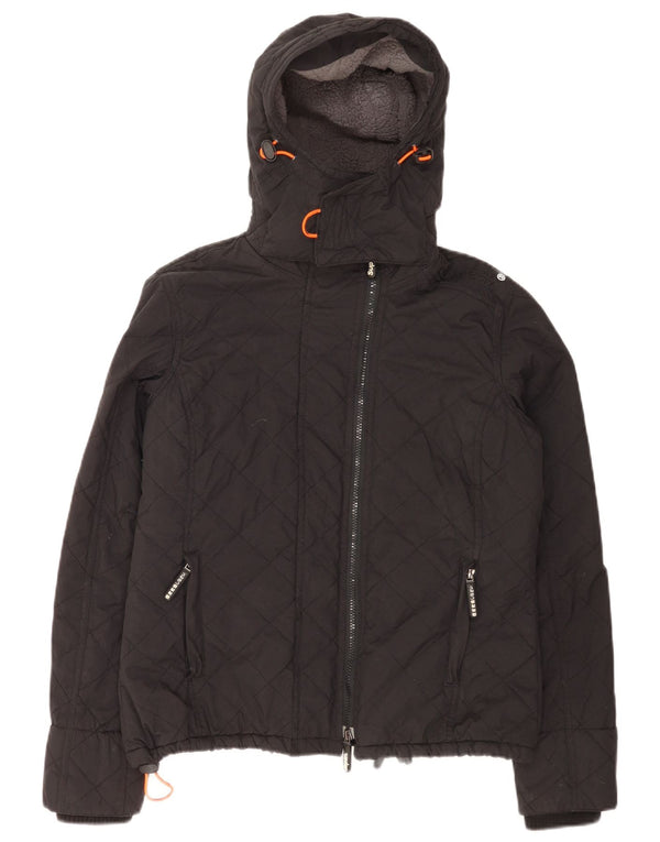 Superdry Womens The Windcheater Hooded Windbreaker Jacket UK 16 Large Black