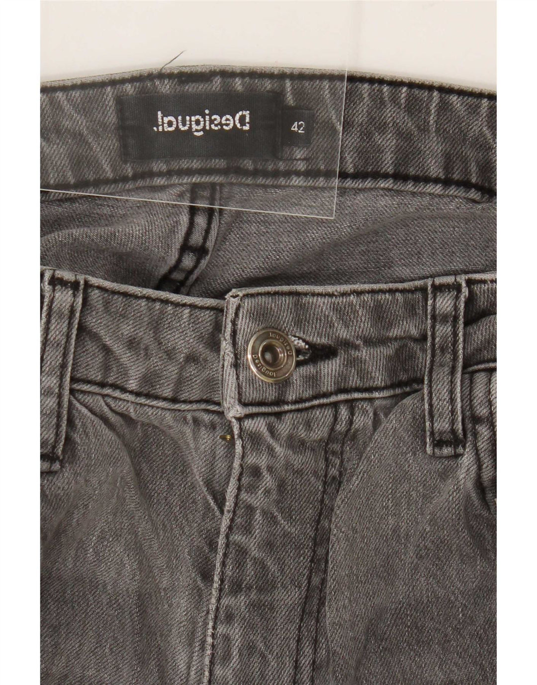 Desigual kvinders abstrakt mønster lige jeans EU 42 Large W32 L28 Grå