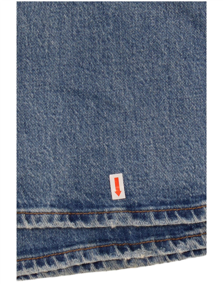 LEVI'S Dame Ribcage Distressed Straight Jeans W30 L29 Blå Bomuld
