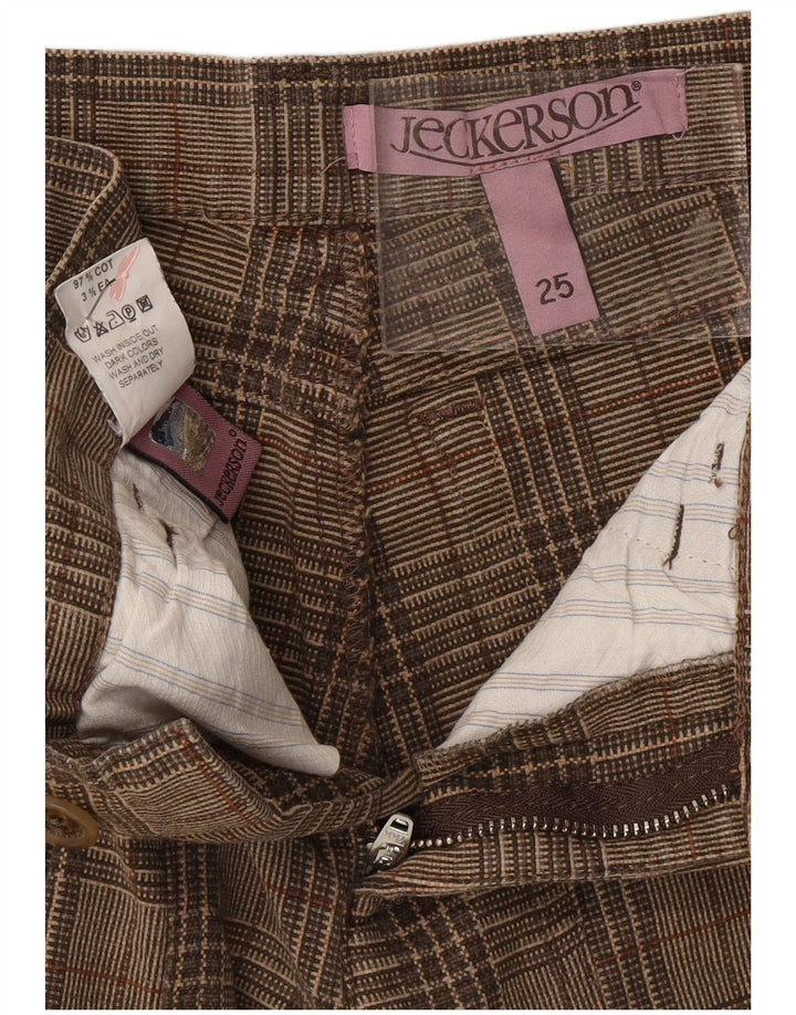 JECKERSON Kvinders tilspidsede fritidsbukser W25 L25 brun ternet bomuld