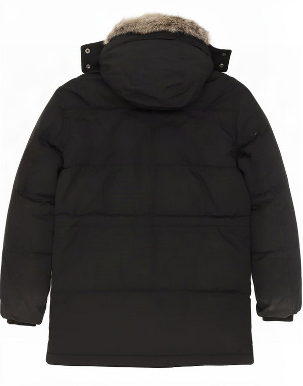 Marks & Spencer Mens Hooded Padded Coat UK 40 Large Black Polyester