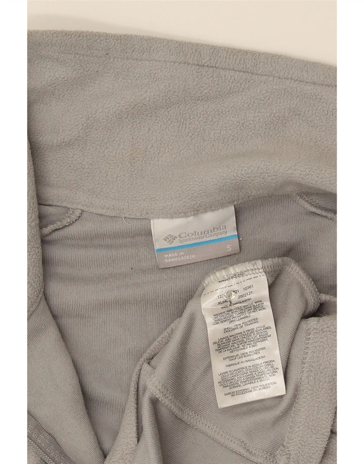 Columbia Womens Crop Zip Neck Fleece Jumper UK 8 Small Grey Polyester
