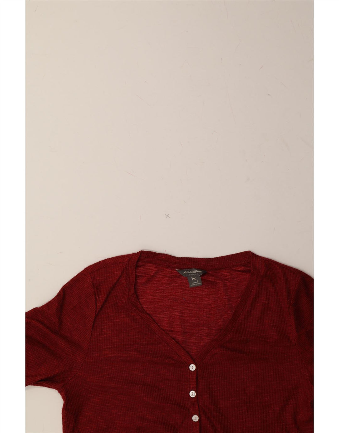 EDDIE BAUER Womens Top Long Sleeve UK 10 Small Red Polyester Vintage Eddie Bauer and Second-Hand Eddie Bauer from Messina Hembry 