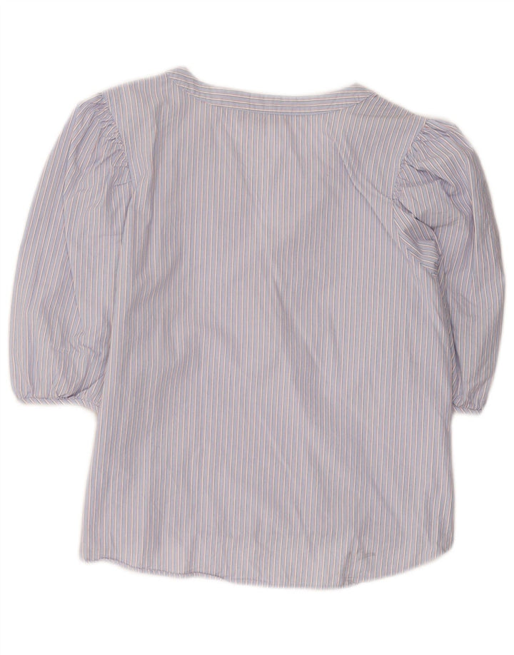 Marks & Spencer Dame Petite Pullover Shirt UK 14 Medium Blue Striped