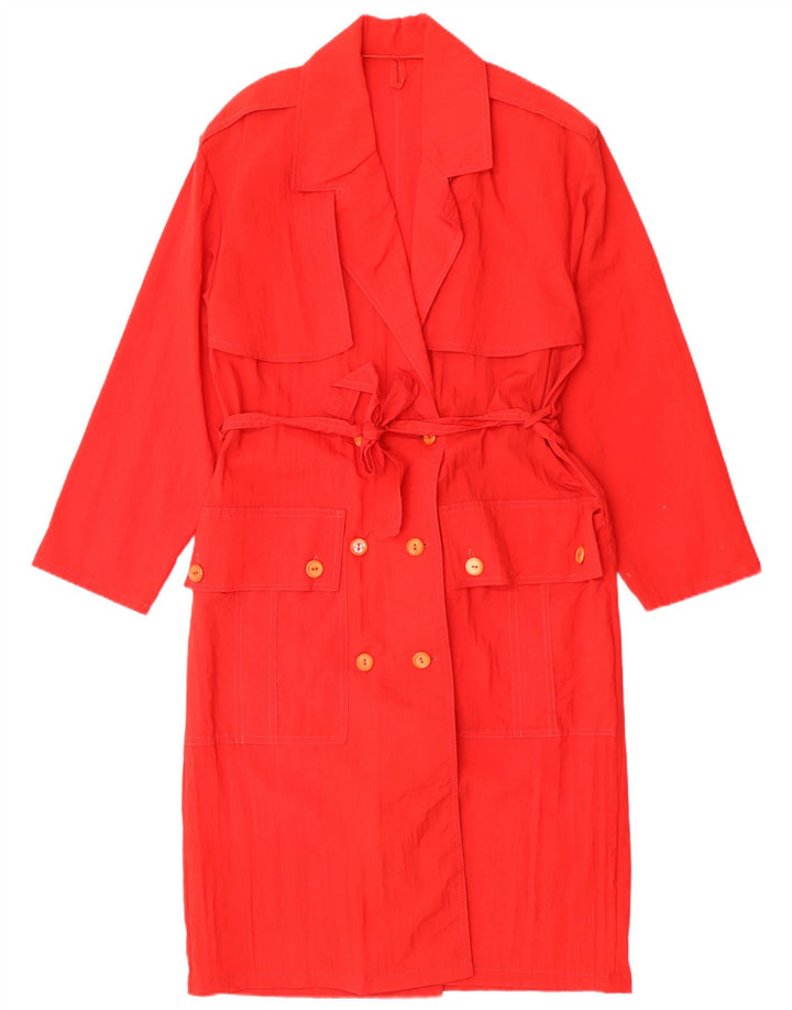 Vintage Trench Coat til kvinder UK 14 Medium Rød