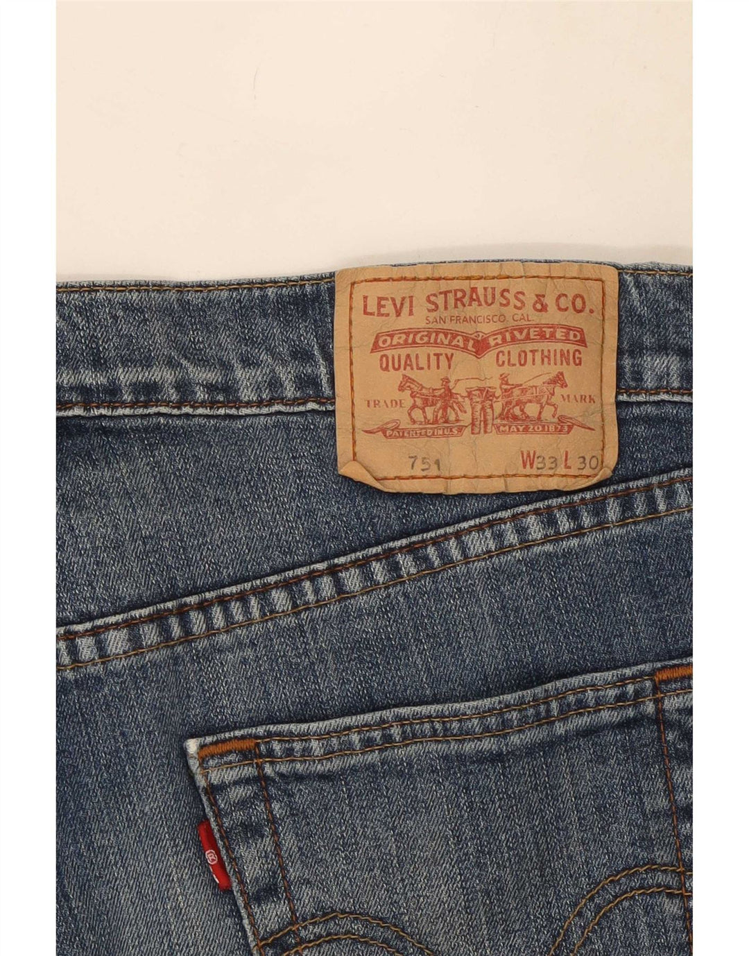 Levi's Herre 751 denimshorts W33 Medium Blue Bomuld