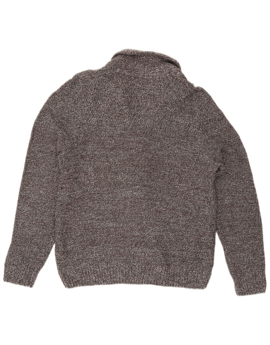 Marks & Spencer Herre Cardigan Sweater Stor Grå Flecked Acryl