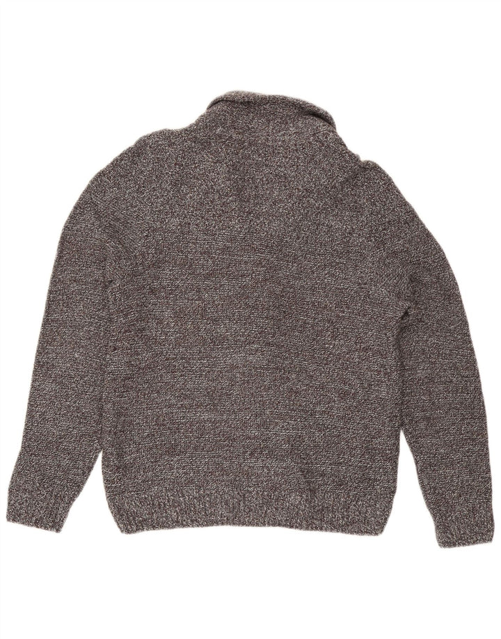 Marks & Spencer Herre Cardigan Sweater Stor Grå Flecked Acryl