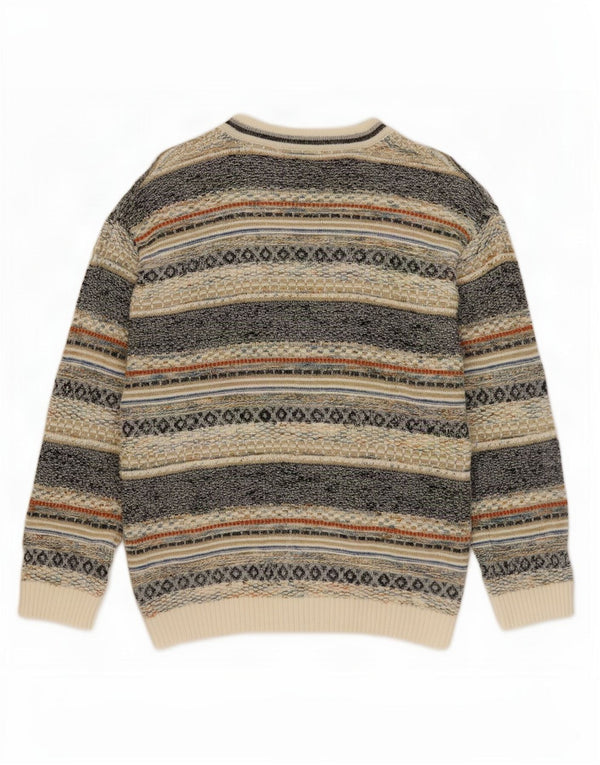 Vintage herre cardigan sweater IT 48 Medium Flerfarvet Fair Isle Bomuld