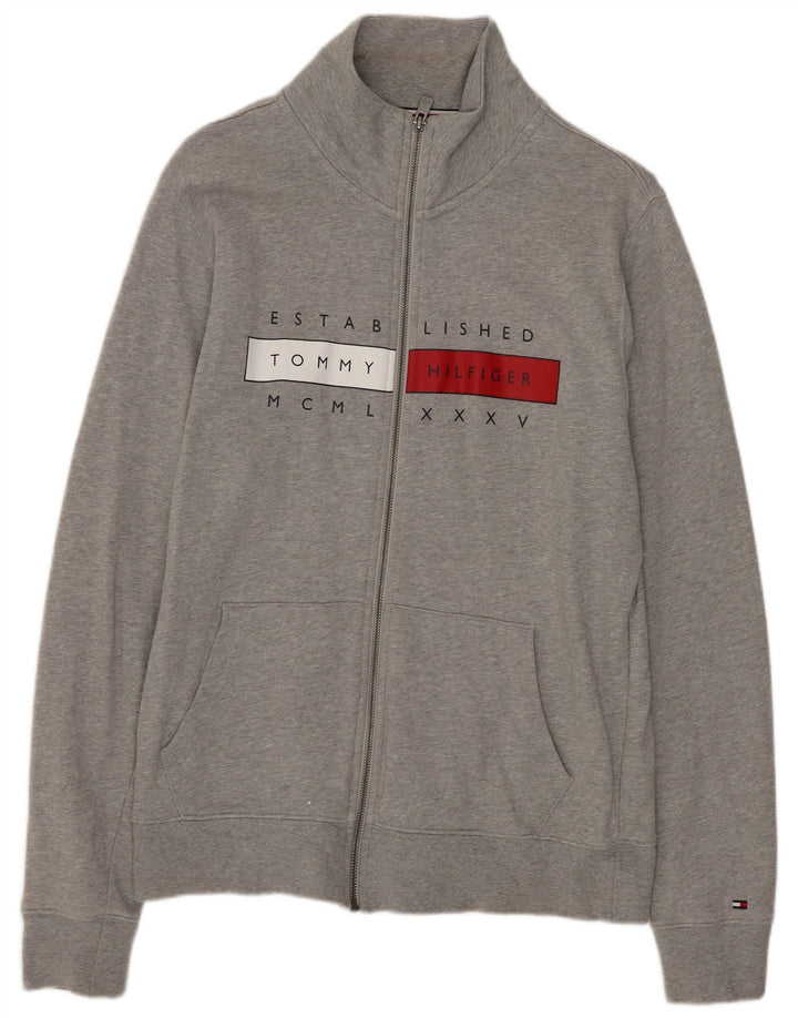 Tommy Hilfiger Herre grafisk træningsdragt Topjakke Medium Grey Flecked Bomuld