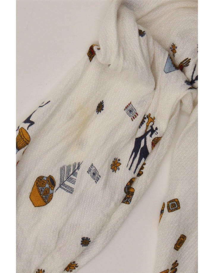 Zara Dame Se Through Shirt UK 6 XS Hvid Geometrisk Viscose