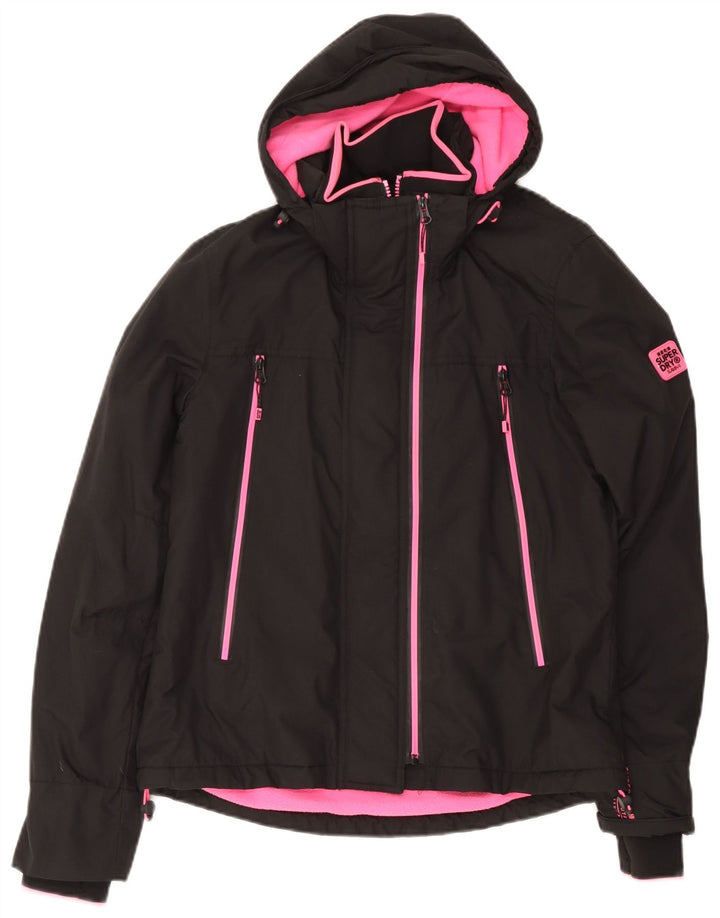 Superdry Windcheater vindjakke med hætte til kvinder UK 14 Large Black