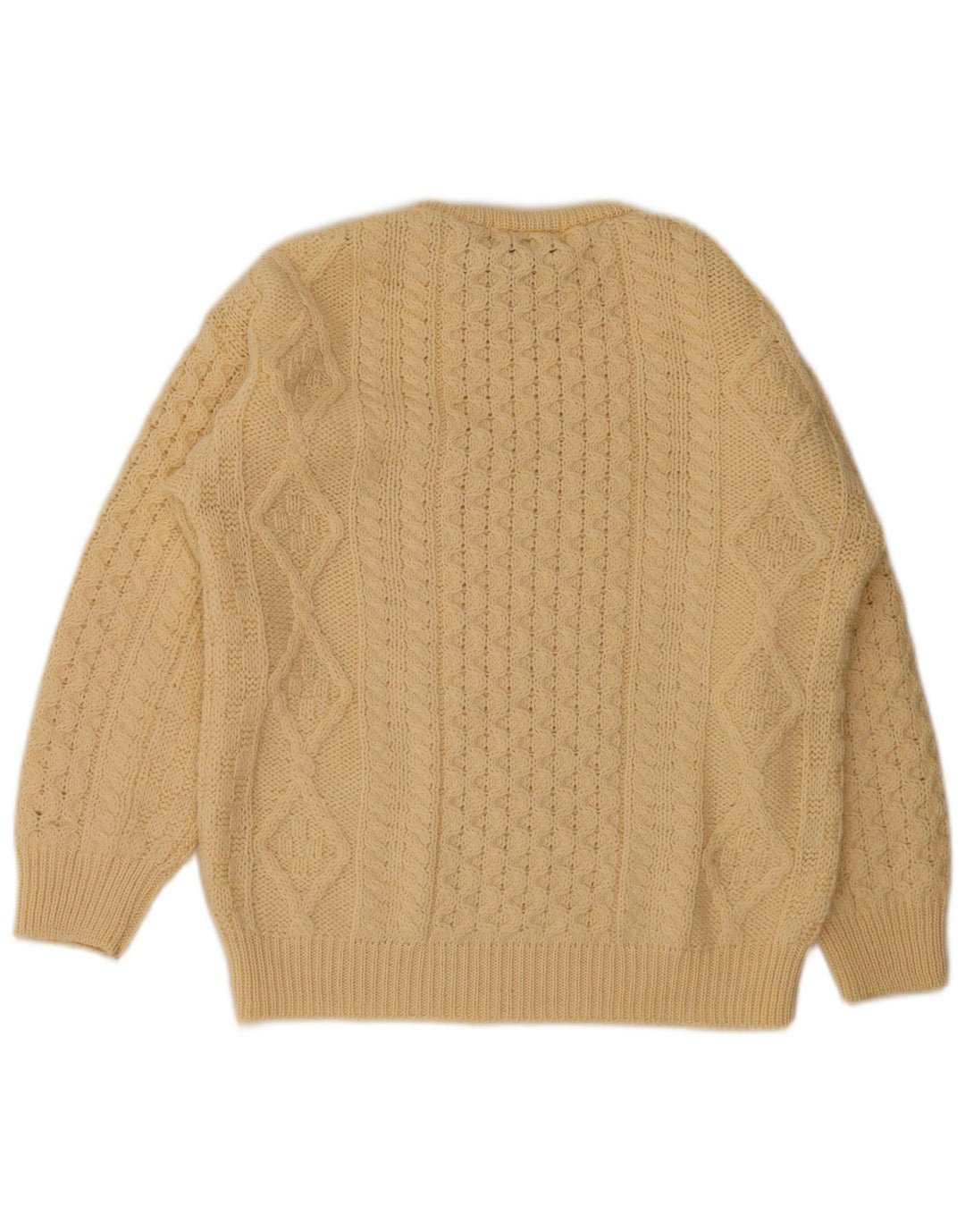 arancrafts Herre Crew Neck Jumper Sweater Medium Beige Uld
