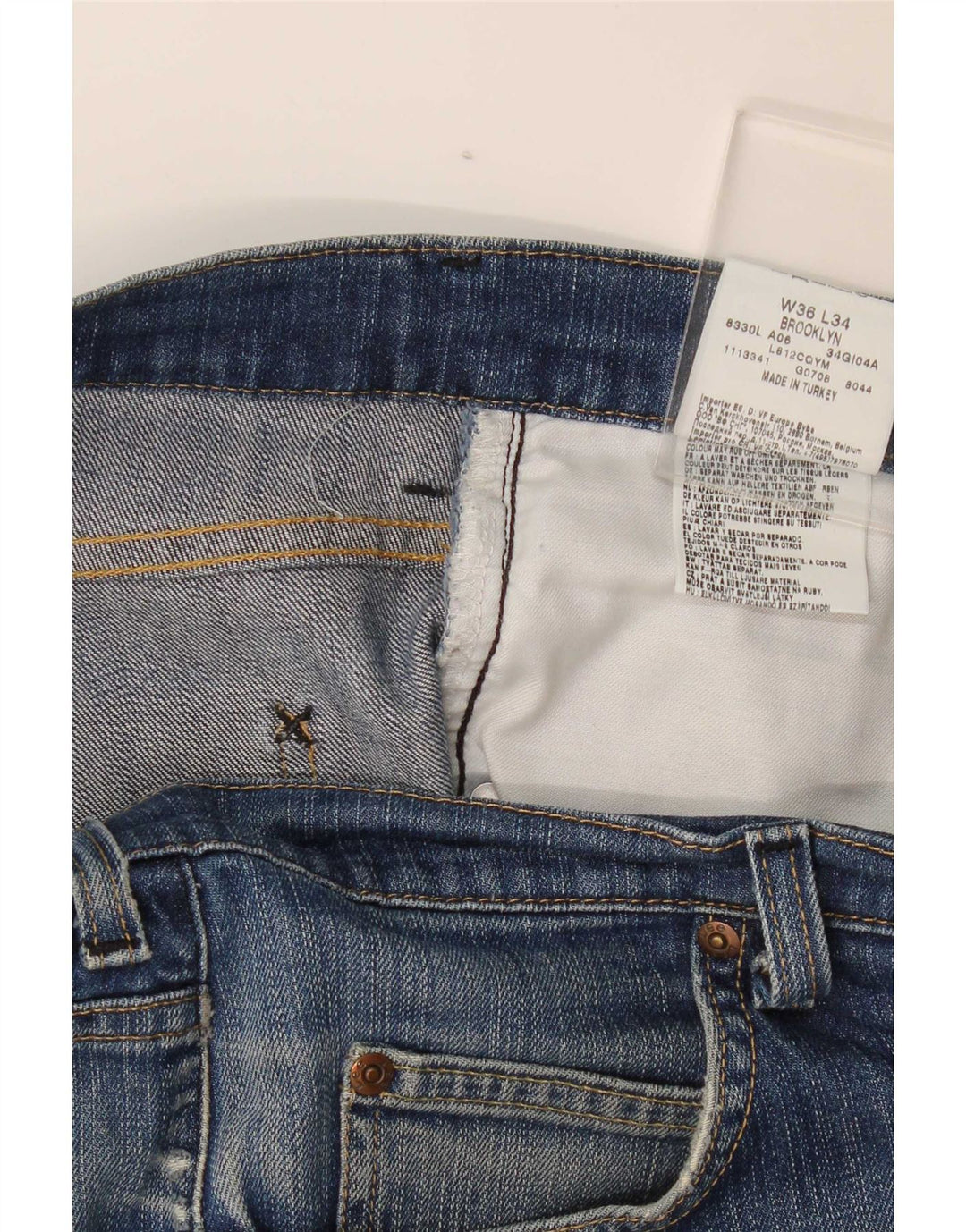 Lee Mens Brooklyn Straight Jeans W36 L34 Blå Bomuld
