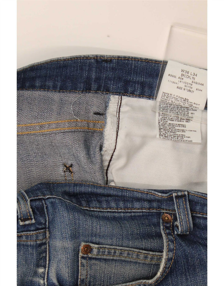 Lee Mens Brooklyn Straight Jeans W36 L34 Blå Bomuld