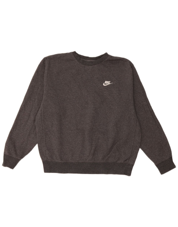 Nike Dame Oversized Sweatshirt Jumper UK 14 Medium Grey Bomuld