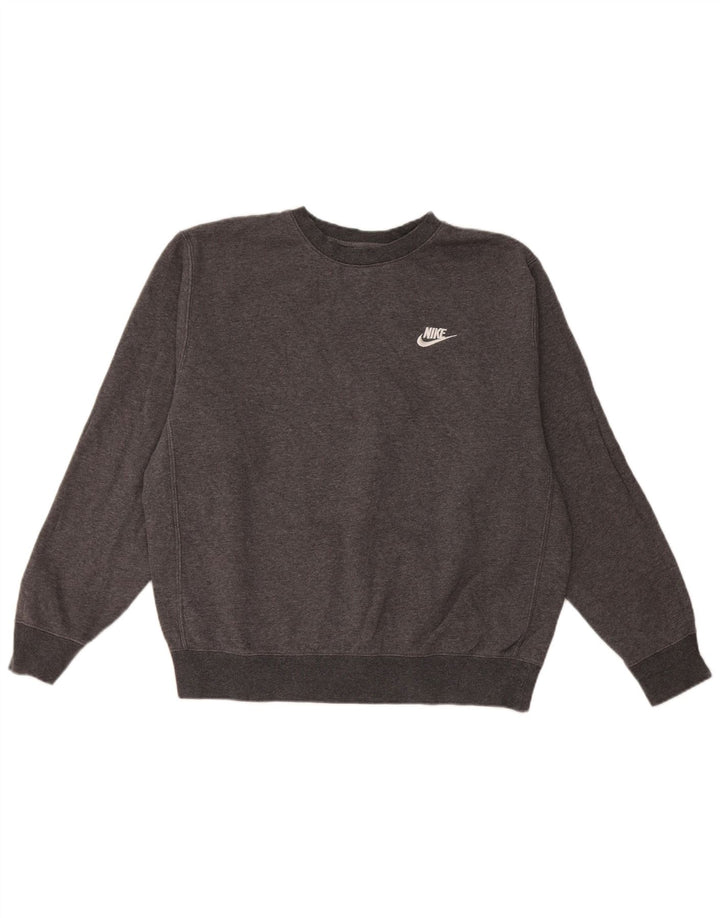 Nike Dame Oversized Sweatshirt Jumper UK 14 Medium Grey Bomuld