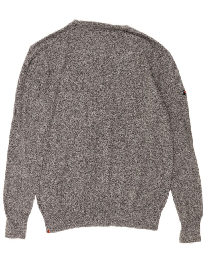 Superdry Herre Boat Neck Jumper Sweater Medium Grey Bomuld