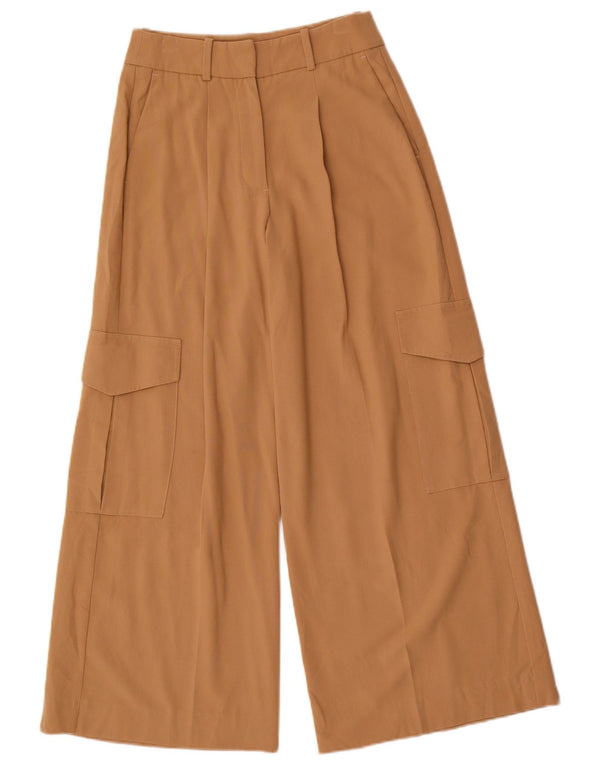 MARKS & SPENCER Womens High Waist Cargo Trousers UK 6 XS W24 L27 Beige