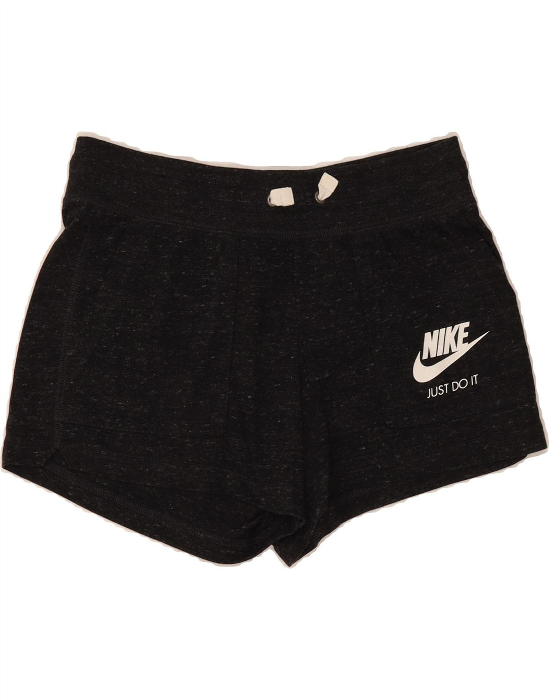 NIKE Womens Graphic Sport Shorts UK 12 Medium  Grey Flecked Cotton Vintage Nike and Second-Hand Nike from Messina Hembry 