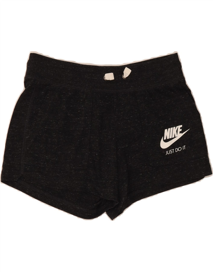NIKE Womens Graphic Sport Shorts UK 12 Medium  Grey Flecked Cotton Vintage Nike and Second-Hand Nike from Messina Hembry 