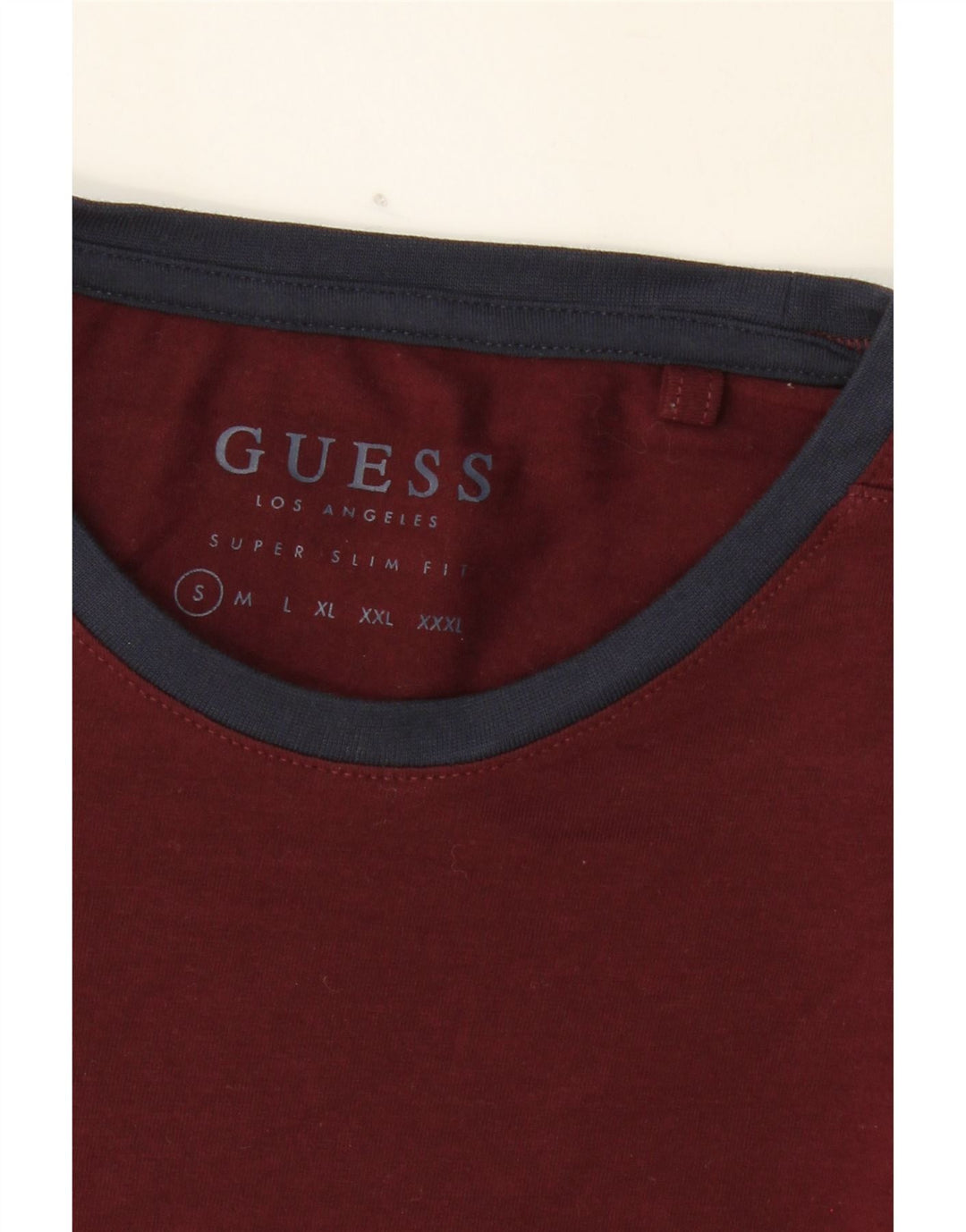 GUESS Mens Slim Fit Top Long Sleeve Small Burgundy Cotton Vintage Guess and Second-Hand Guess from Messina Hembry 