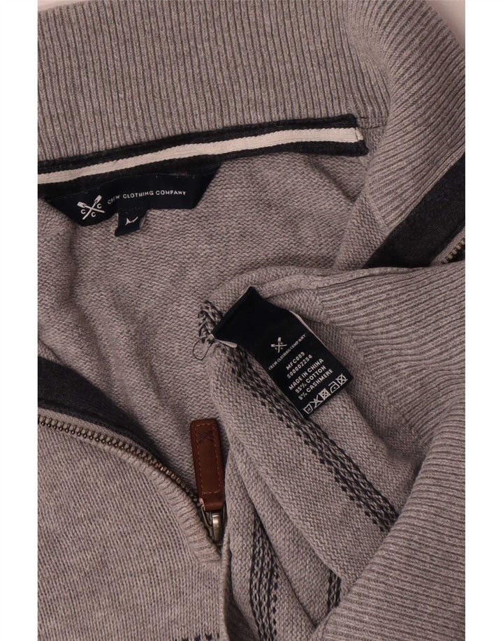 Crew tøj Herre lynlås-hals sweater mellem grå stribet bomuld