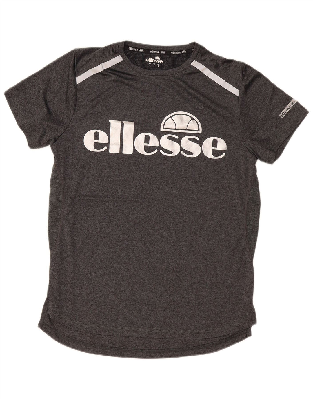 Ellesse Herre Slim Fit Grafisk T-Shirt Top Lille Grå Polyester