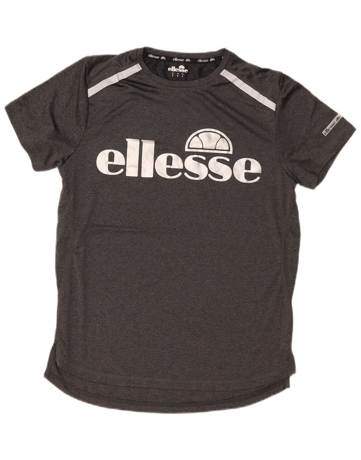 Ellesse Herre Slim Fit Grafisk T-Shirt Top Lille Grå Polyester