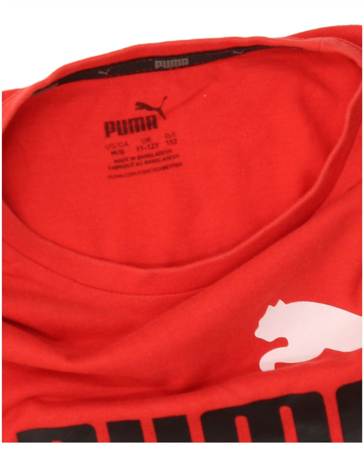 PUMA Piger Grafisk T-Shirt Top 11-12 År Rød