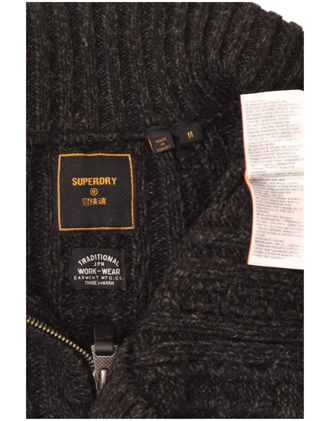 Superdry Sweater med lynlås til mænd mellemgrå akryl