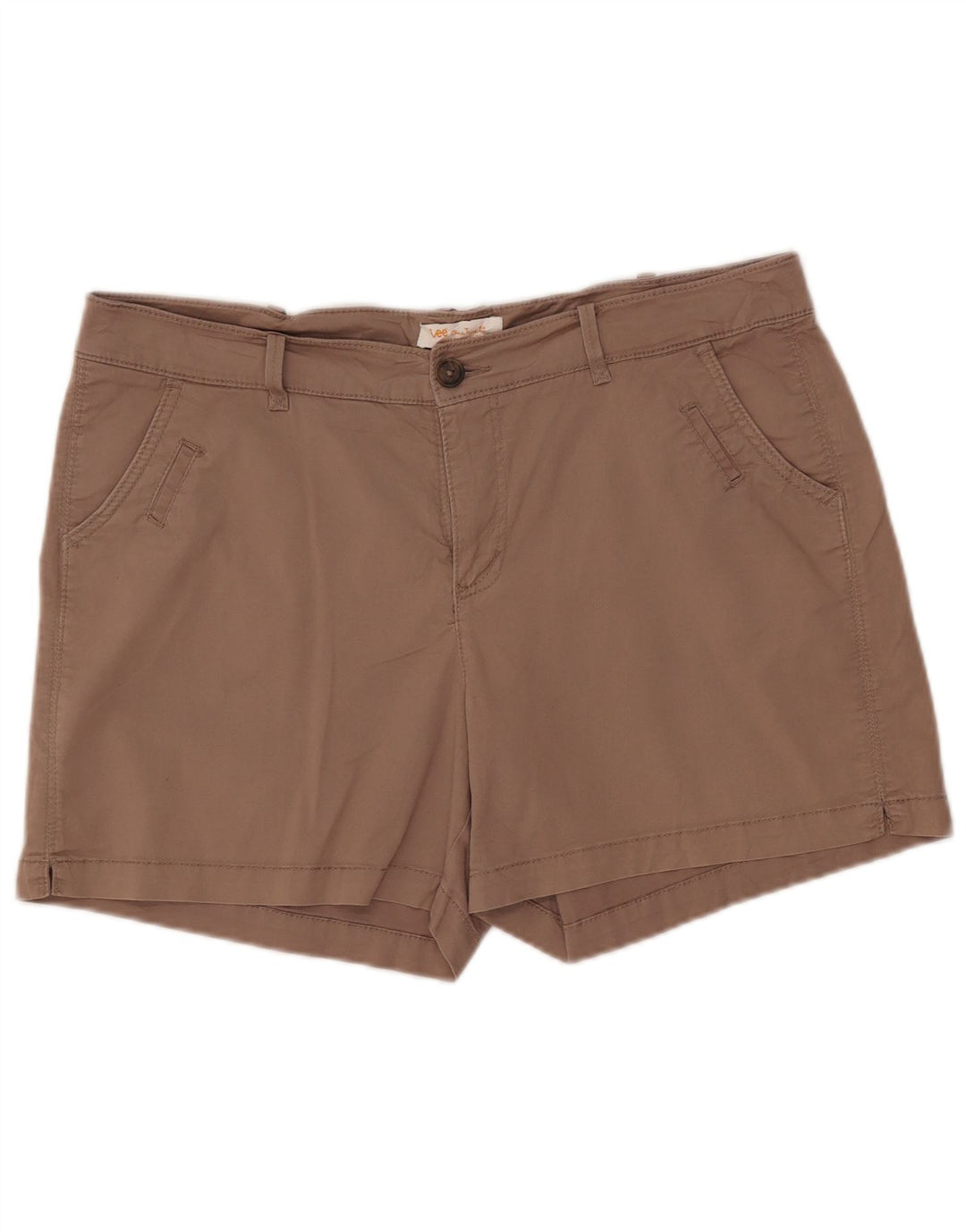 LEE Chino Shorts til kvinder US 16 2XL W38 Brun Bomuld
