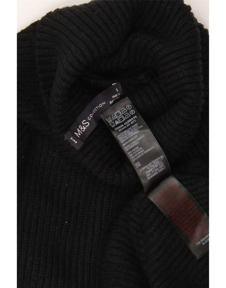 Marks & Spencer Dame Rullehals sweater UK 10 Small Black Viscose