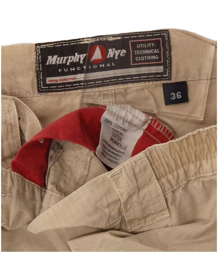 MURPHY & NYE Herre Cargo Shorts W36 Large Beige Bomuld