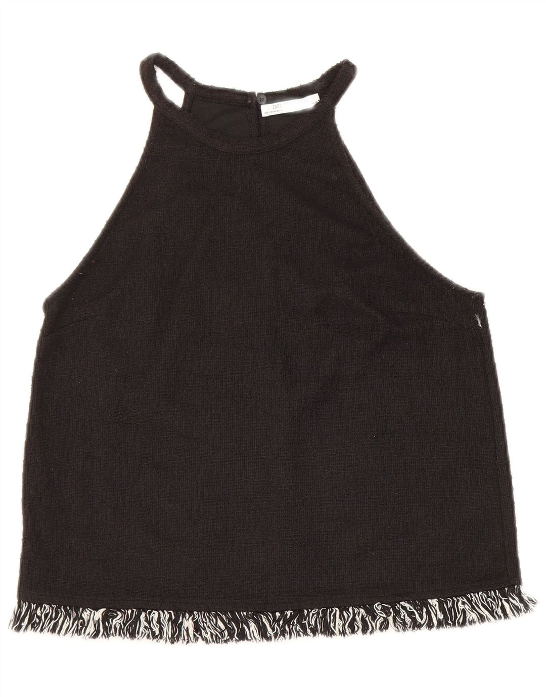Zara Dame Trafaluc Crop Halter Top UK 10 Small Black