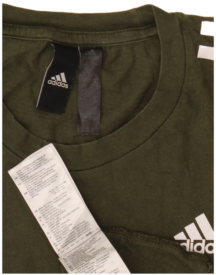 Adidas Herre T-Shirt Top Lille Khaki Bomuld