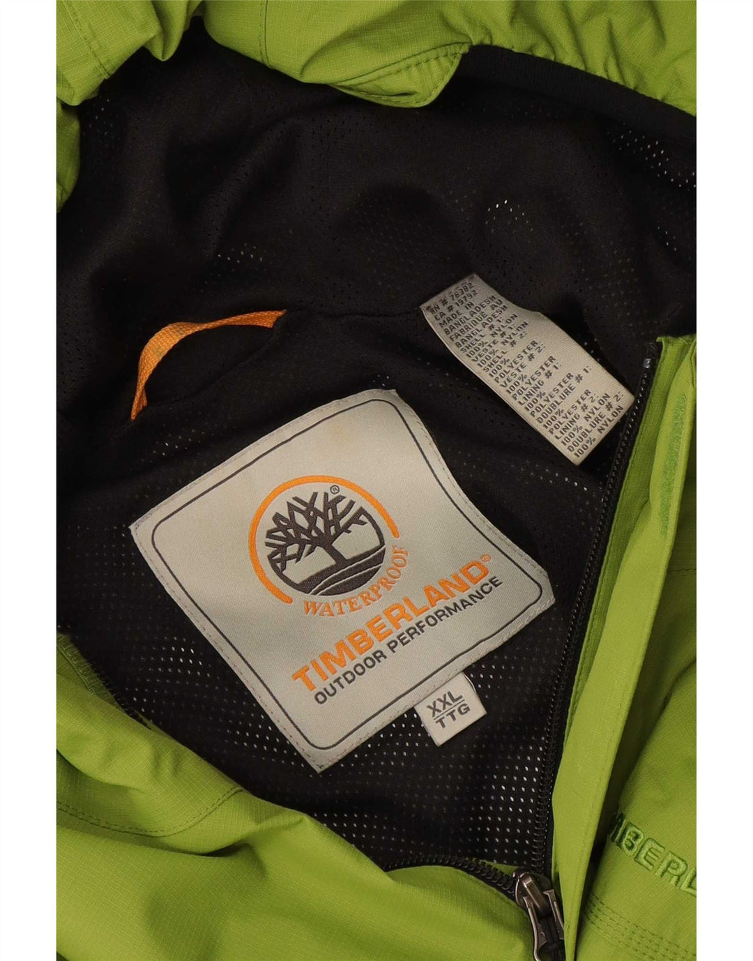 Timberland Regnjakke med hætte til mænd UK 44 2XL Grøn Polyester