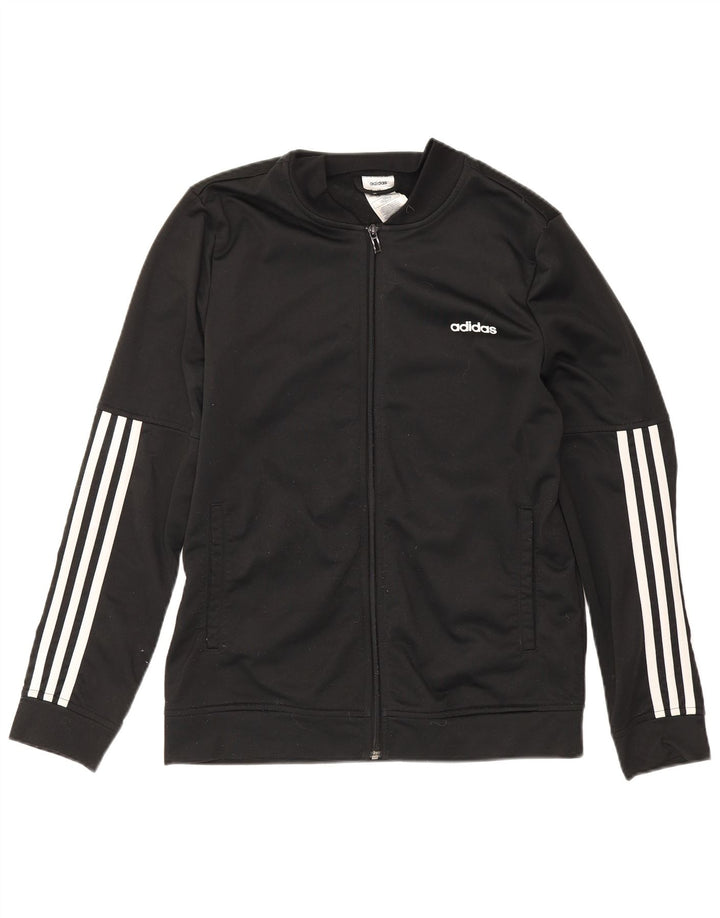 Adidas træningsdragt topjakke til kvinder UK 16/18 Stor sort polyester