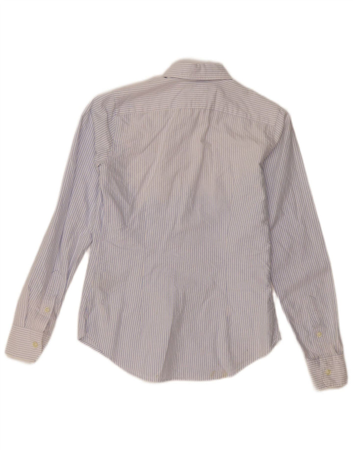 RALPH LAUREN Dame Slim Fit Skjorte US 0 XS Blå Stribet Bomuld