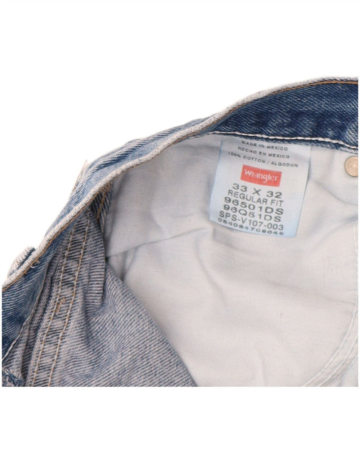 WRANGLER Herre Regular Fit Straight Jeans W33 L32 Blå Bomuld