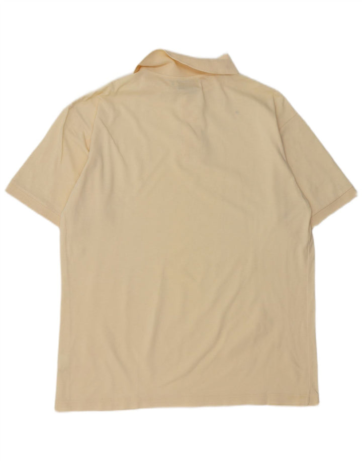 CONTE OF FLORENCE Mens Polo Shirt Medium Yellow Cotton