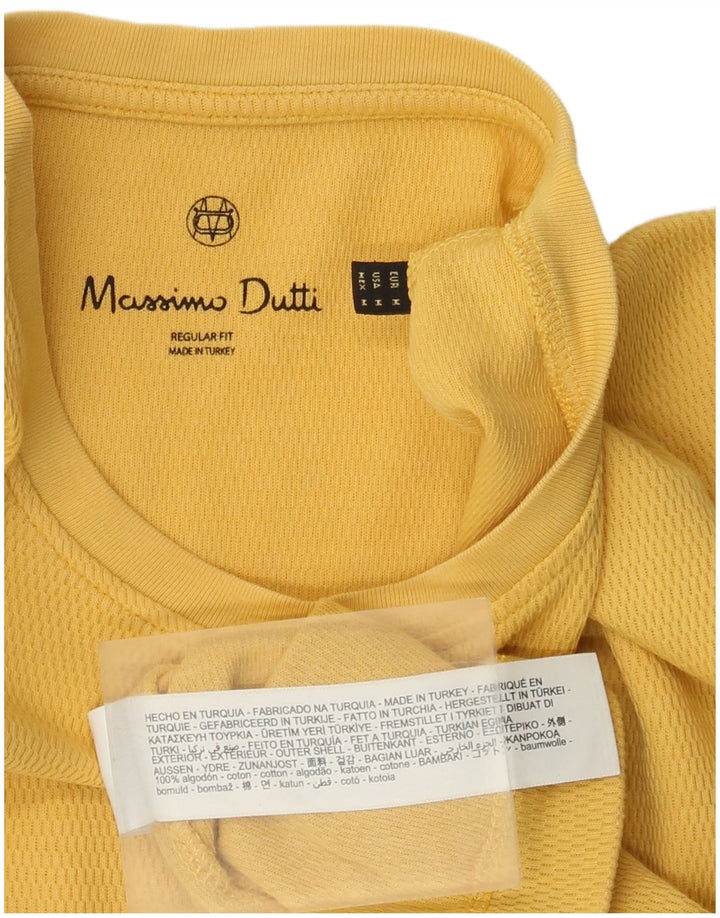 Massimo Dutti Herre Regular Fit T-shirt Top Medium Gul Bomuld