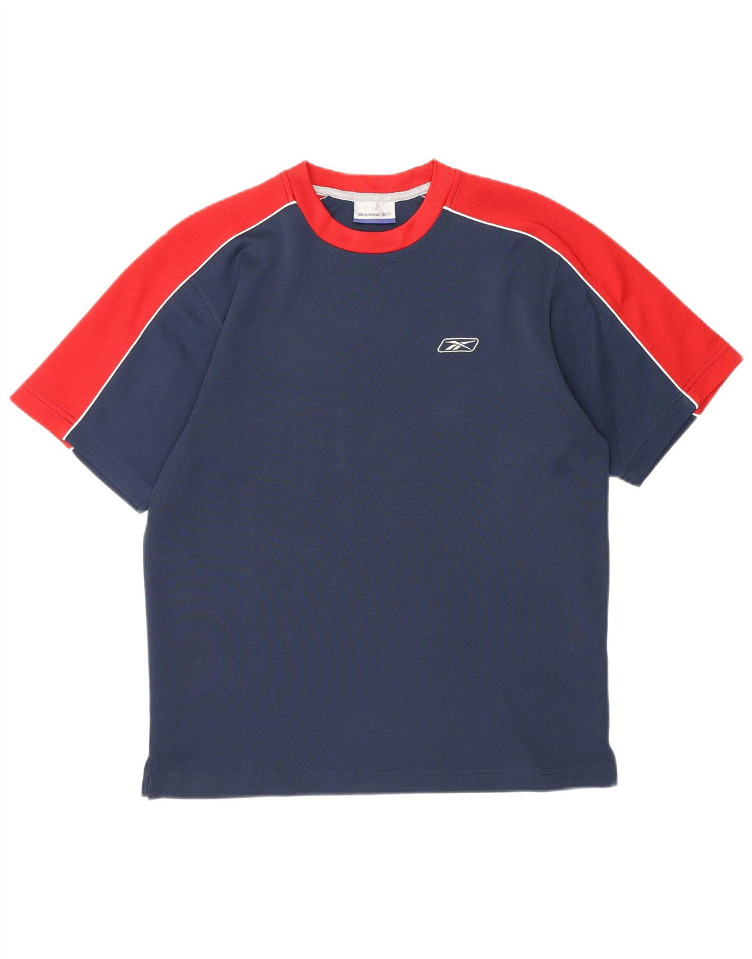 Reebok Herre T-shirt Top Small Navy Blue Colourblock Polyester