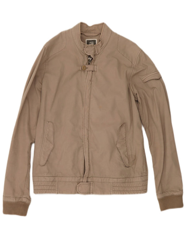 G-Star Herre Bomber Jacket UK 40 Stor Beige Bomuld