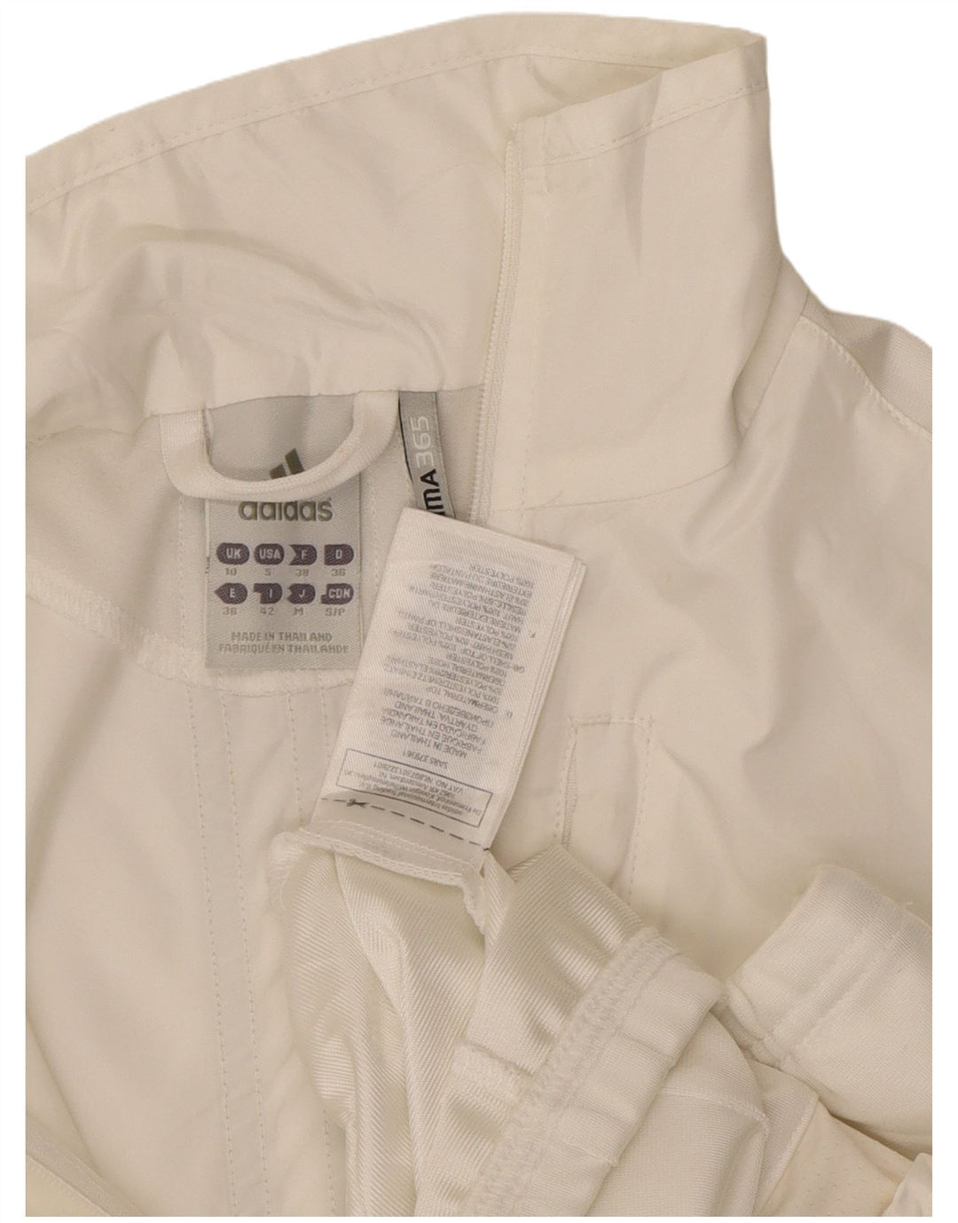ADIDAS Dame Clima 365 Træningsdragt Topjakke UK 10 Small White Polyester