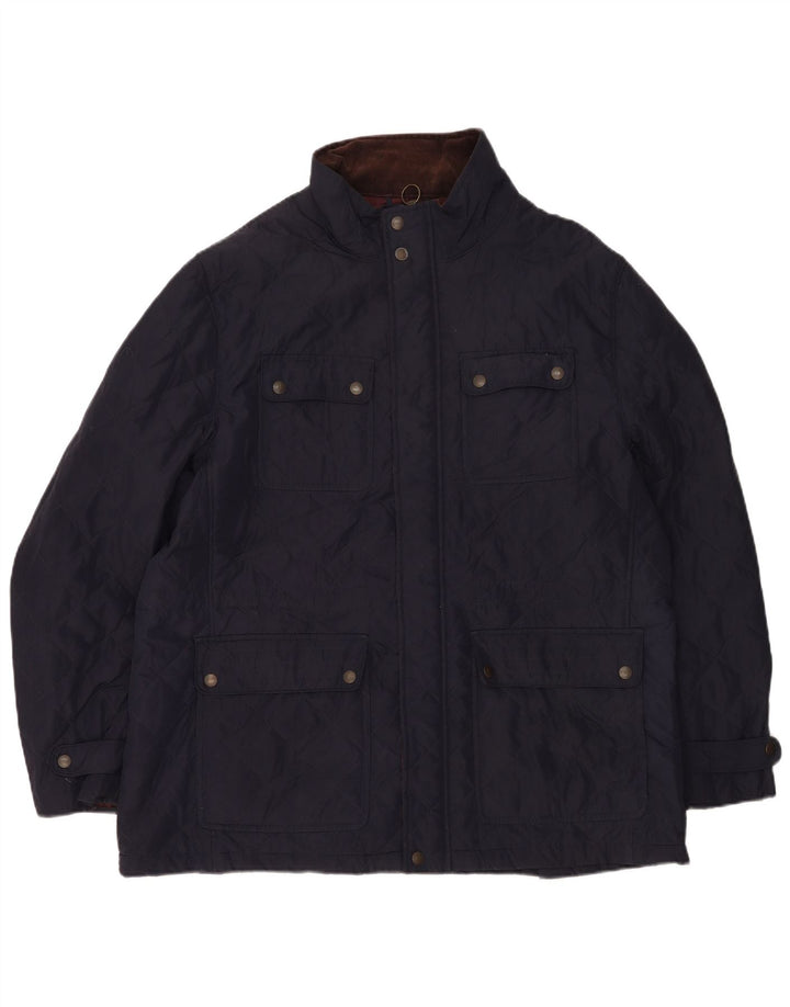 Marks & Spencer Herre quiltet jakke UK 44 2XL Navy Blue Polyester
