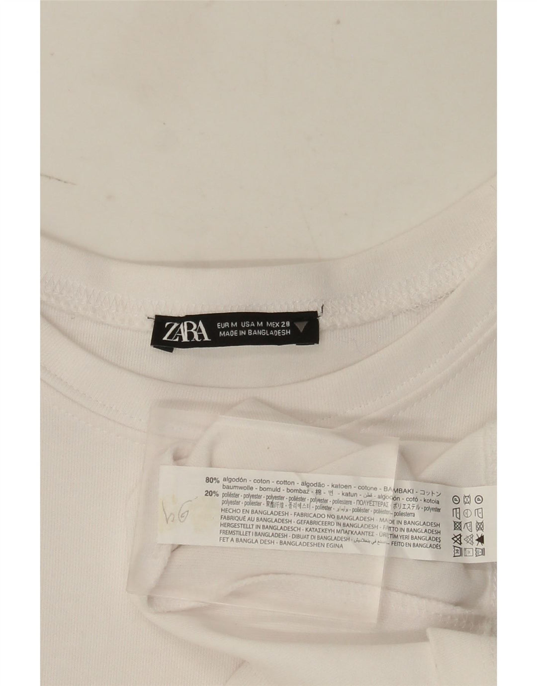Zara Dame T-Shirt Kjole UK 14 Medium Hvid Bomuld