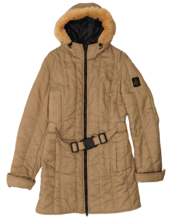 Refrigiwear Womens Cruz Hooded Padded Coat UK 14 Large Beige Polyamide