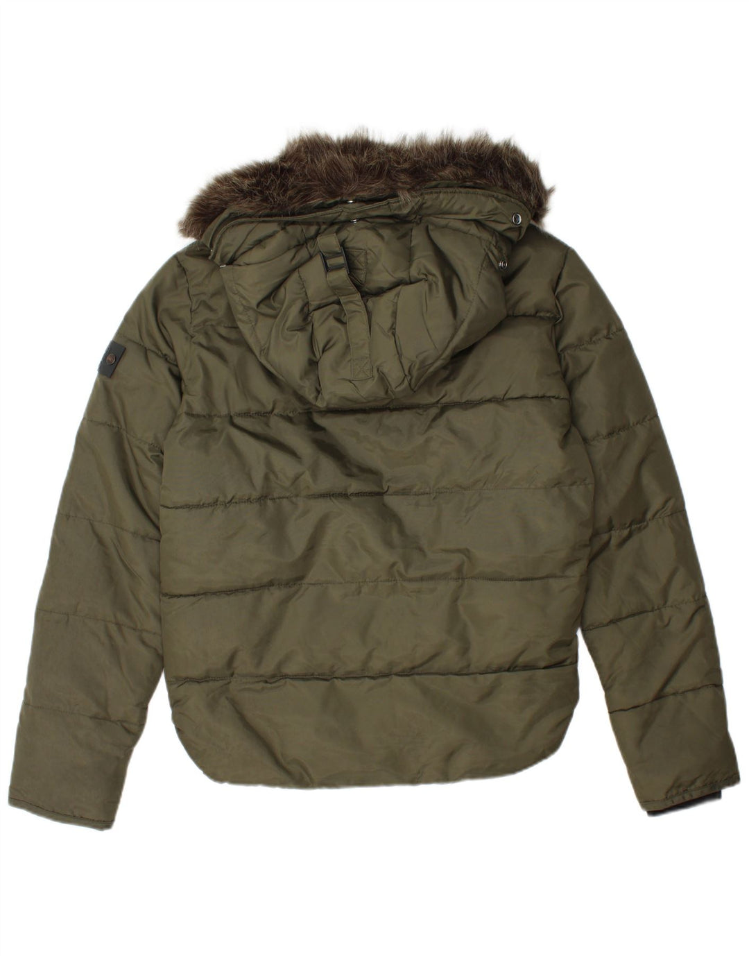SUPERDRY Herre hættepolstret jakke UK 36 Small Khaki Nylon